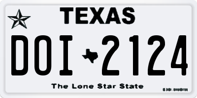 TX license plate DOI2124
