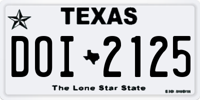 TX license plate DOI2125