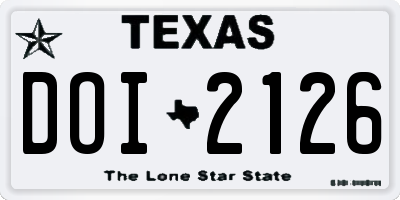 TX license plate DOI2126