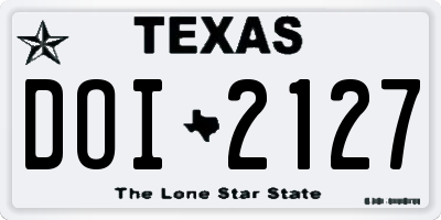 TX license plate DOI2127