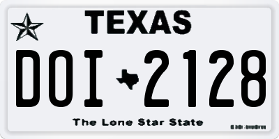 TX license plate DOI2128