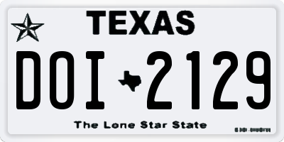 TX license plate DOI2129