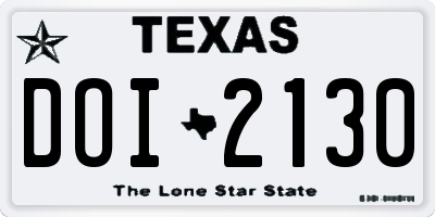 TX license plate DOI2130