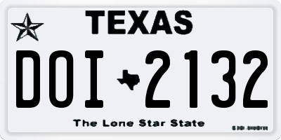 TX license plate DOI2132