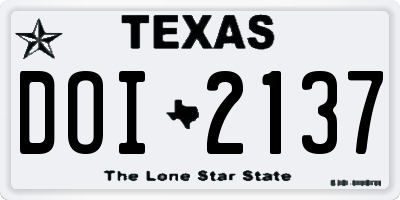 TX license plate DOI2137