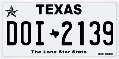 TX license plate DOI2139