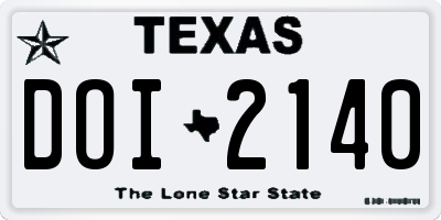 TX license plate DOI2140