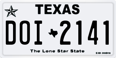 TX license plate DOI2141