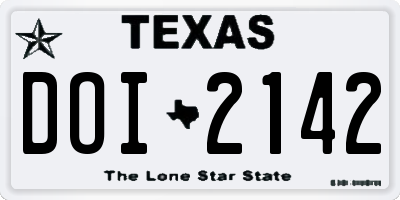 TX license plate DOI2142