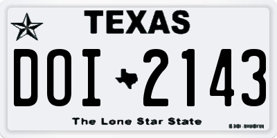 TX license plate DOI2143