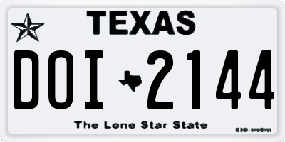 TX license plate DOI2144