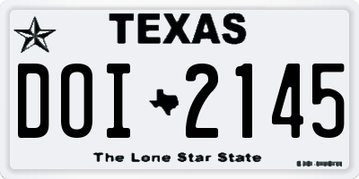 TX license plate DOI2145