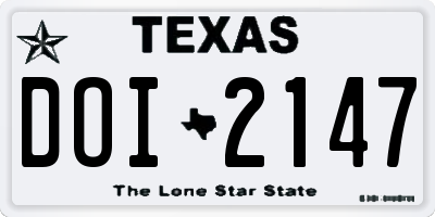 TX license plate DOI2147
