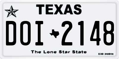 TX license plate DOI2148