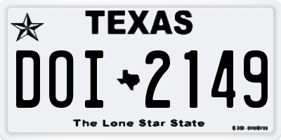 TX license plate DOI2149