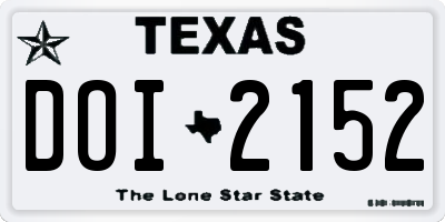 TX license plate DOI2152