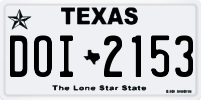 TX license plate DOI2153