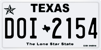 TX license plate DOI2154
