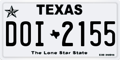 TX license plate DOI2155