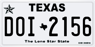 TX license plate DOI2156