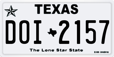 TX license plate DOI2157