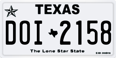 TX license plate DOI2158
