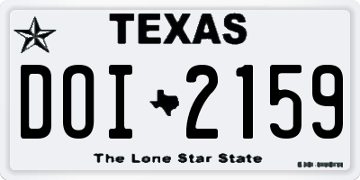 TX license plate DOI2159