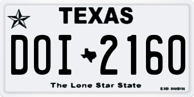 TX license plate DOI2160