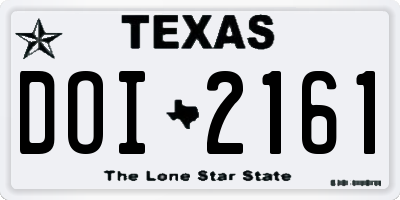 TX license plate DOI2161