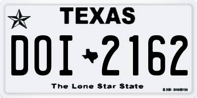 TX license plate DOI2162