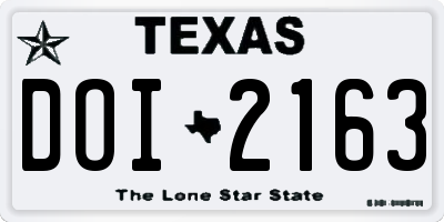 TX license plate DOI2163