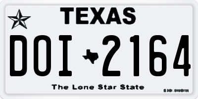 TX license plate DOI2164