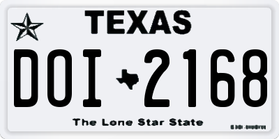 TX license plate DOI2168