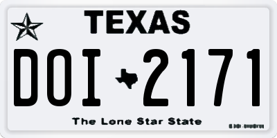 TX license plate DOI2171