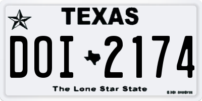 TX license plate DOI2174