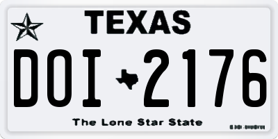 TX license plate DOI2176