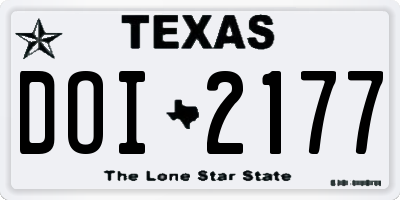 TX license plate DOI2177