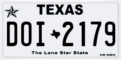 TX license plate DOI2179