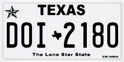 TX license plate DOI2180