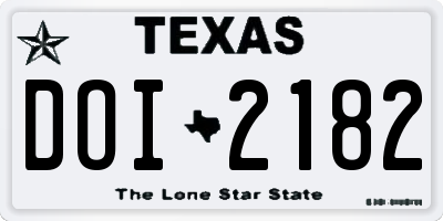 TX license plate DOI2182