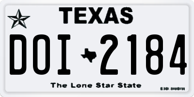 TX license plate DOI2184