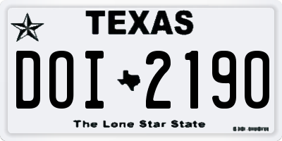 TX license plate DOI2190