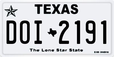 TX license plate DOI2191