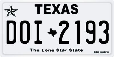 TX license plate DOI2193
