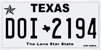 TX license plate DOI2194