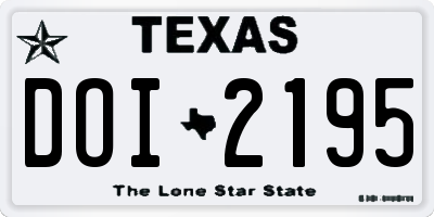 TX license plate DOI2195