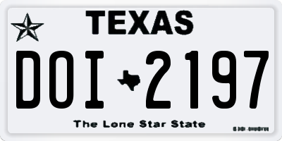 TX license plate DOI2197