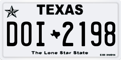 TX license plate DOI2198