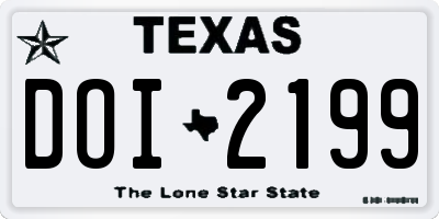 TX license plate DOI2199