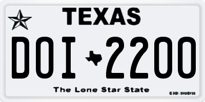 TX license plate DOI2200